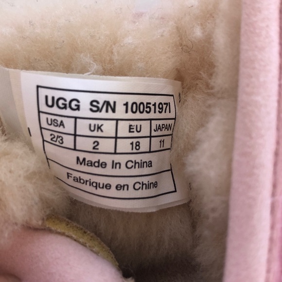 UGG Pearl Pink Knit Baby Girl Winter Snow Boots Size 2/3 - Picture 11 of 12